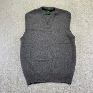 Vintage Nordstrom 100% Lamswool Vest Mens Large V Neck Sweater Gray Fits S/M?